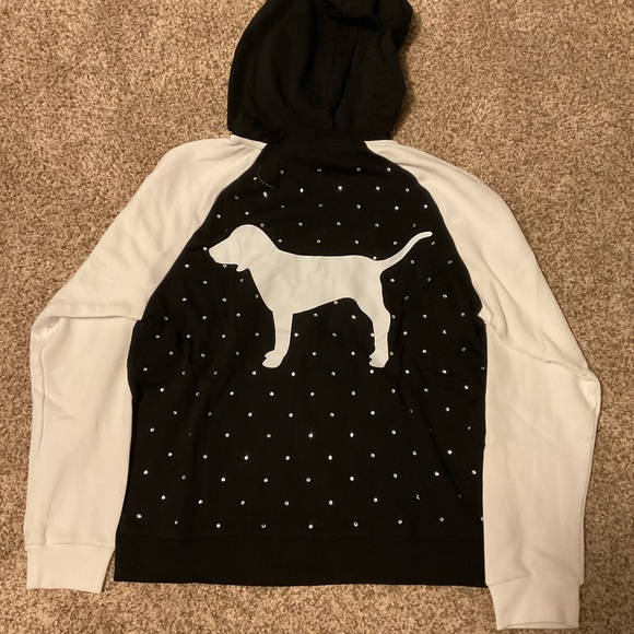 PINK Victoria's Secret Tops - Pink Victoria’s Secret sequin logo hoodie 🔥🔥🔥